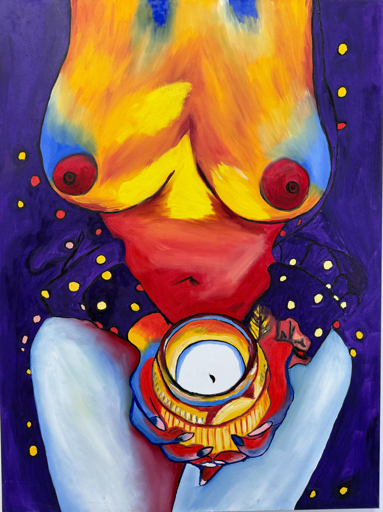 Bold oil artwork by Jerry Khach.