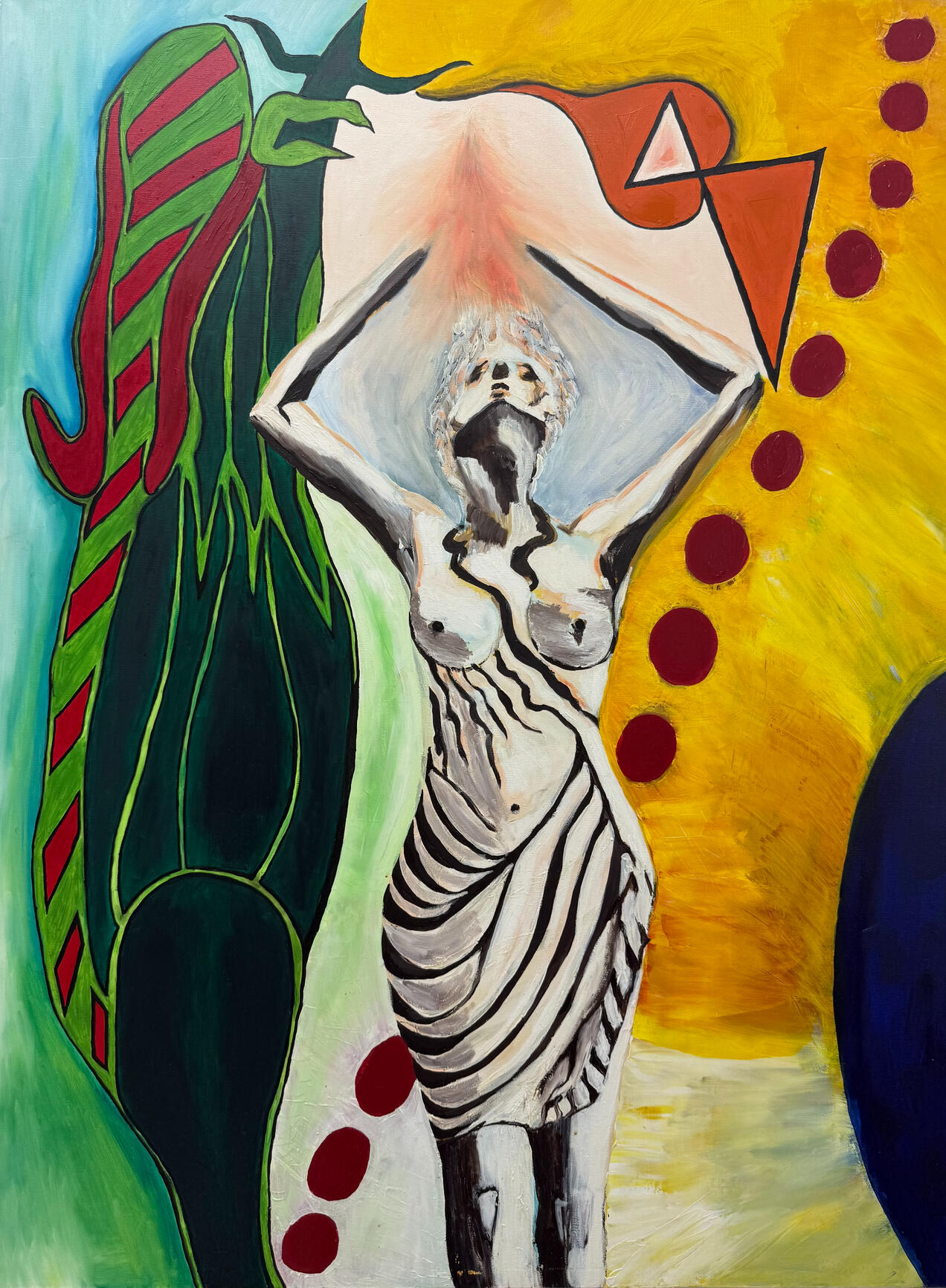 Abstract oil painting by Jerry Khach.