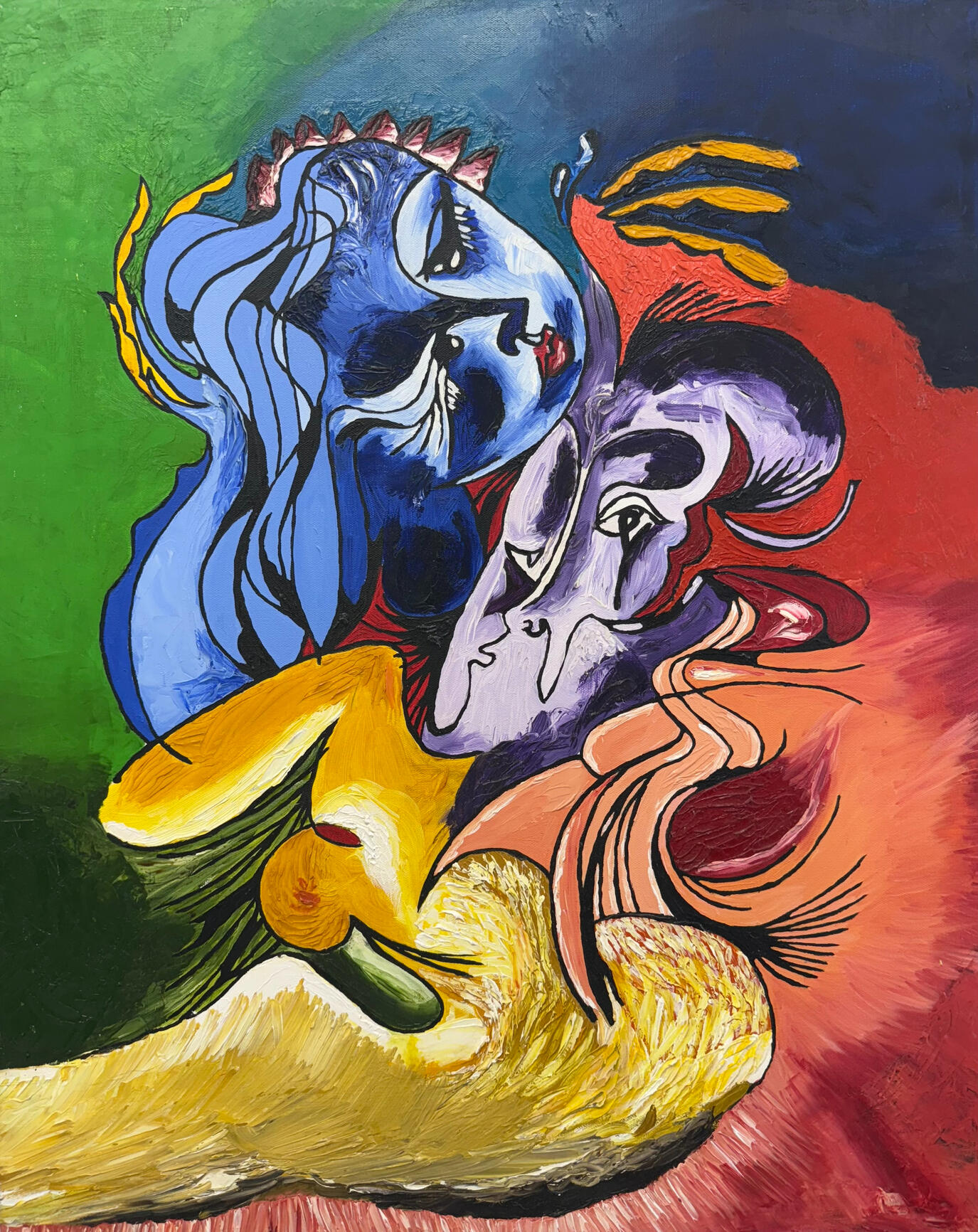 Abstract oil painting by Jerry Khach.