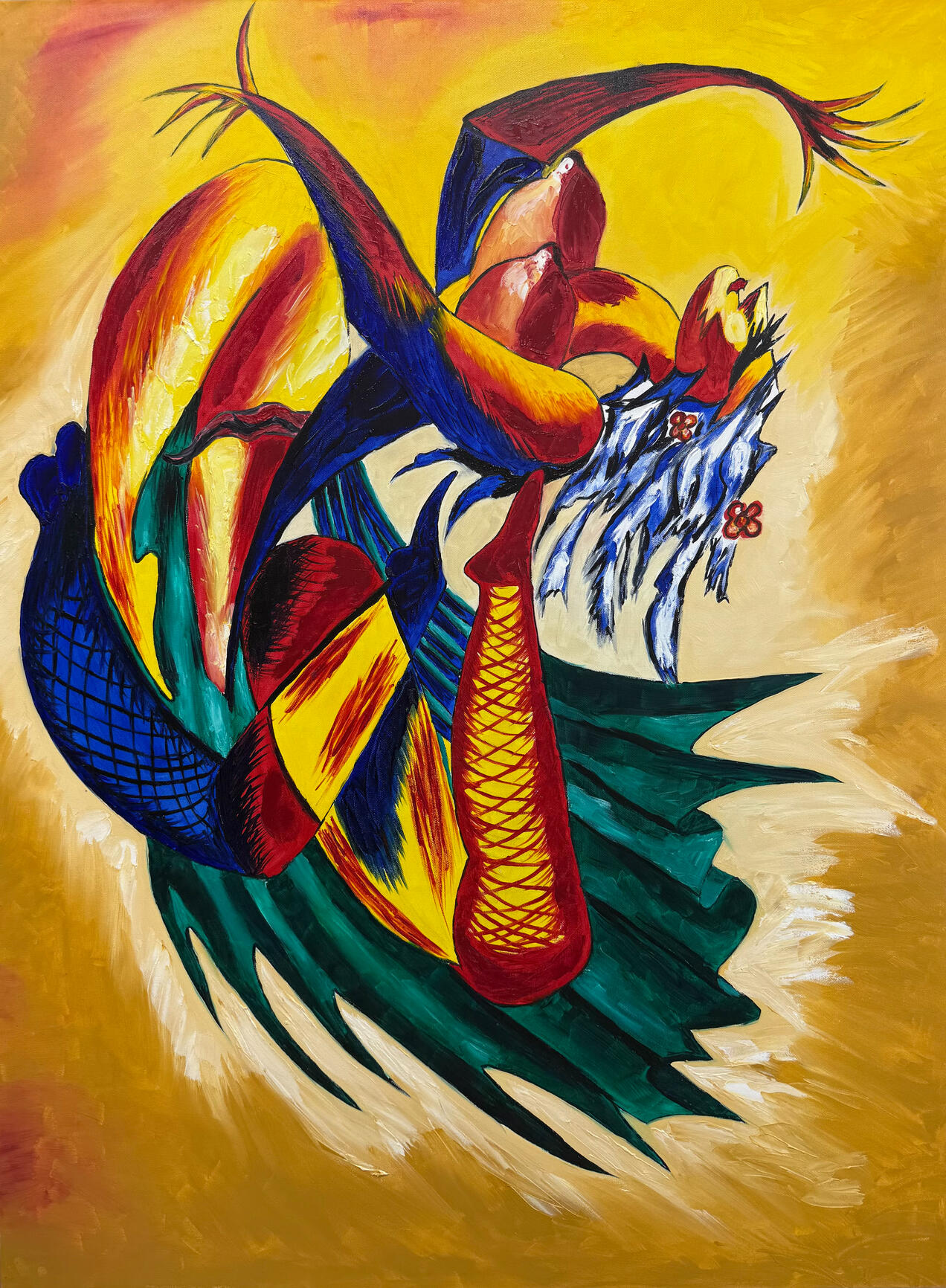 Abstract oil painting by Jerry Khach.