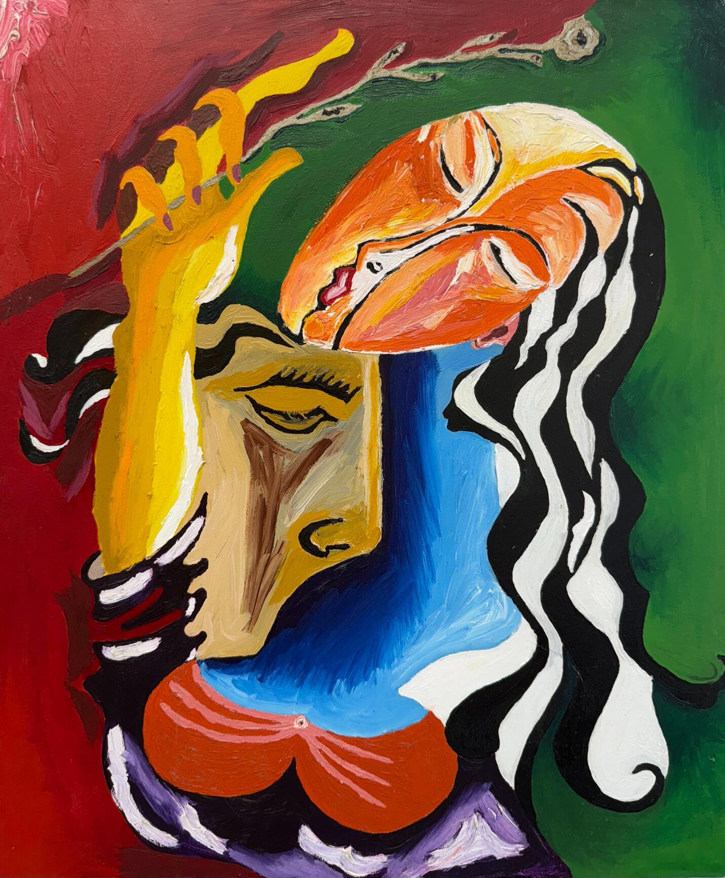 Abstract oil painting by Jerry Khach.